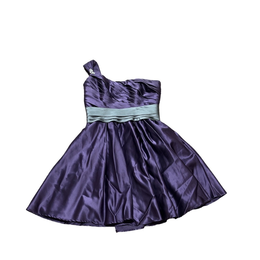 Purple and Silver Allure Bridals Bridesmaids Dress